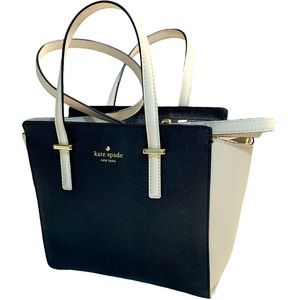 KATE SPADE NEW YORK Black and Ivory  Cow Leather Cross Body Bag